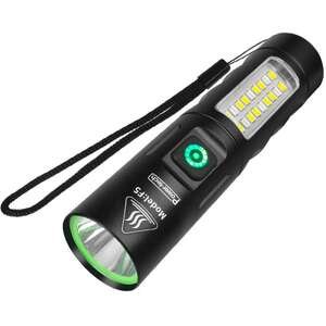 פנס יד נטען PowerTech PTF5 USB-C שחור