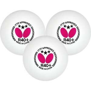 מארז 3 כדורי טניס שולחן Butterfly R40+ לבן