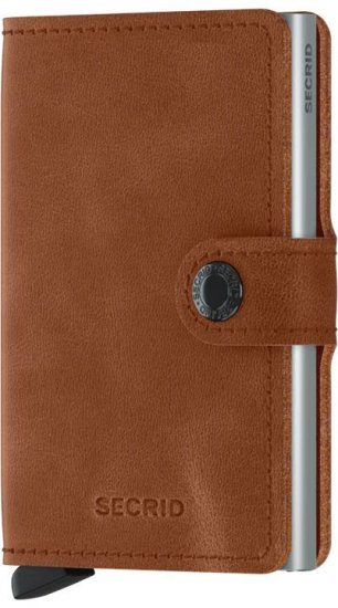 ארנק עור קומפקטי בעל הגנת Secrid Miniwallet RFID - צבע Cognac Silver