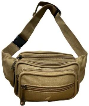 פאוץ' עם הרבה תאים דגם Scarlett Canvas מבית Camel Mountain - צבע חאקי