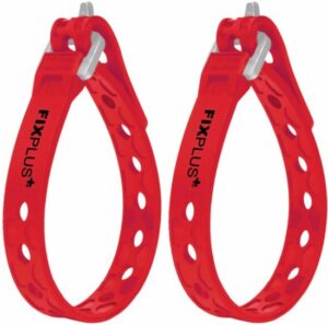 זוג רצועות קשירה ואבטחה 23 ס''מ מבית FIXPLUS - צבע אדום