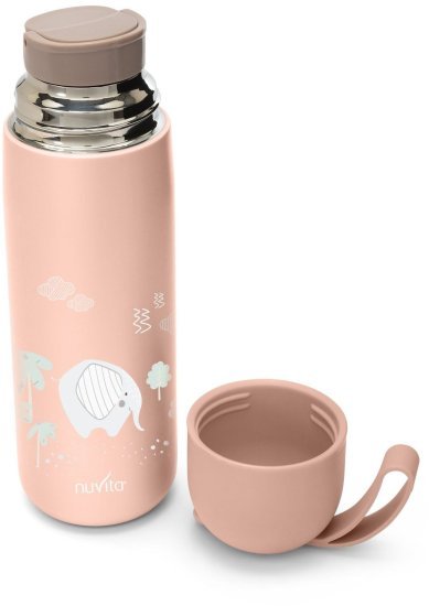 תרמוס עם ספל 400 מ''ל Nuvita - צבע ורוד בהיר