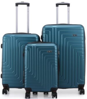 סט מזוודות קשיחות 20+25+29 אינץ' דגם Covent מבית Swiss Voyager - צבע ירוק בקבוק