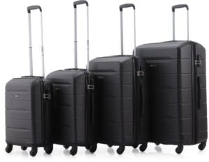 סט מזוודות קשיחות 18+20+24+28 אינץ' דגם Atlanta מבית Swiss Voyager - צבע שחור