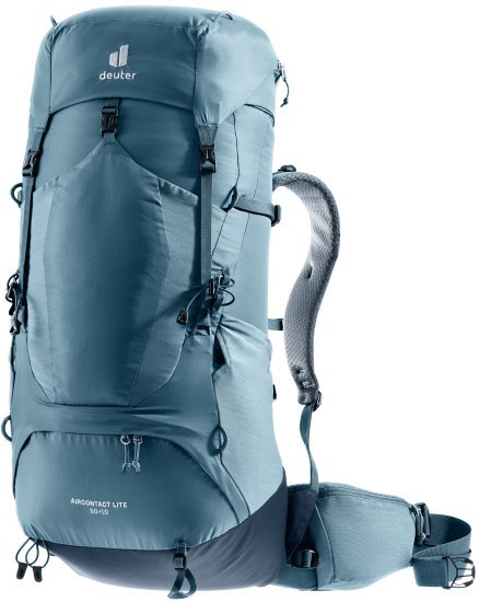 תיק גב 50+10 ליטר דגם Deuter Aircontact Lite - צבע כחול אטלנטי