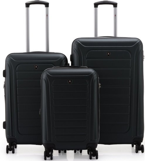 סט מזוודות קשיחות 20+25+29 אינץ' דגם Winton מבית Swiss Voyager - צבע ירוק כהה