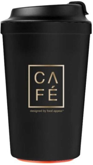 כוס קפה תרמית עם תחתית ואקום למניעת נפילות 340 מ''ל Food Appeal - צבע שחור