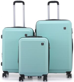 סט מזוודות קשיחות 20+24+28 אינץ' דגם Milano מבית Swiss Voyager - צבע מנטה