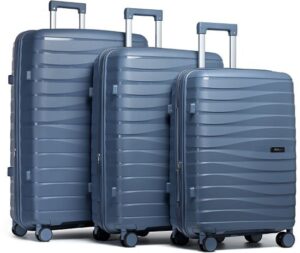 סט מזוודות קשיחות בלתי שבירות 20+24+28 אינץ' דגם ABLE מבית Camel Mountain - צבע כחול כהה