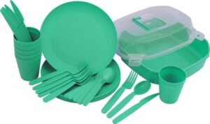 סט כלי אוכל לפיקניק ל- 6 אנשים מבית Guro - צבע ירוק