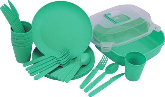 סט כלי אוכל לפיקניק ל- 6 אנשים מבית Guro - צבע ירוק