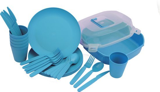 סט כלי אוכל לפיקניק ל- 6 אנשים מבית Guro - צבע טורקיז