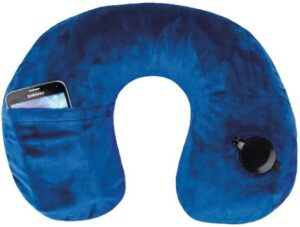 כרית מתנפחת לצוואר דגם Deluxe מבית Travelon - צבע כחול