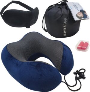 סט נסיעות בתיק - כרית צוואר,כיסוי עיניים ואטמי אוזניים Travel & Care