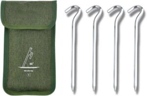 מארז 4 יתדות אלומיניום מקצועיות 18 ס''מ + נרתיק מבית I-CAMP