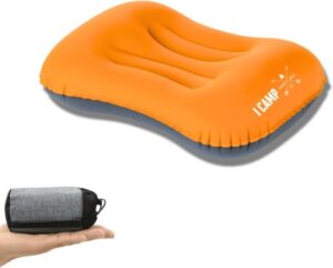 כרית מתנפחת Ultralight מבית I-CAMP - צבע כתום / אפור