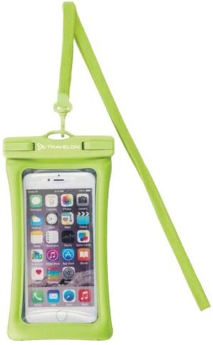 נרתיק הרמטי נגד מים לטלפון נייד דגם itFLOATS מבית Travelon - צבע ירוק