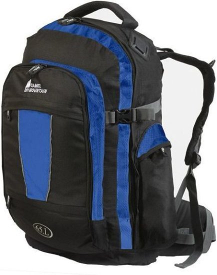 תיק גב 65 ליטר מבית Camel Mountain - צבע כחול / שחור
