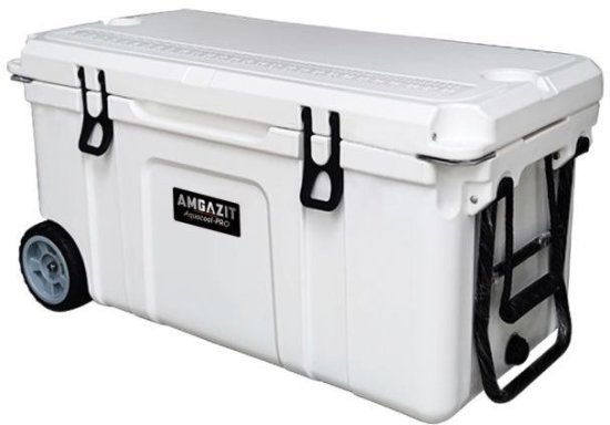 צידנית קשיחה מקצועית 120 ליטר דגם Aquacool-PRO מבית AMGAZIT - צבע לבן