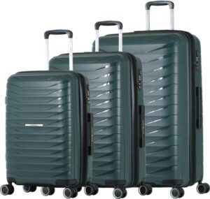 סט 3 מזוודות קשיחות 20/25 / 29 אינץ' Travel Club - צבע ירוק זית