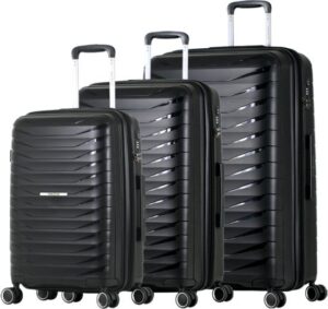 סט 3 מזוודות קשיחות 20/25 / 29 אינץ' Travel Club - צבע שחור
