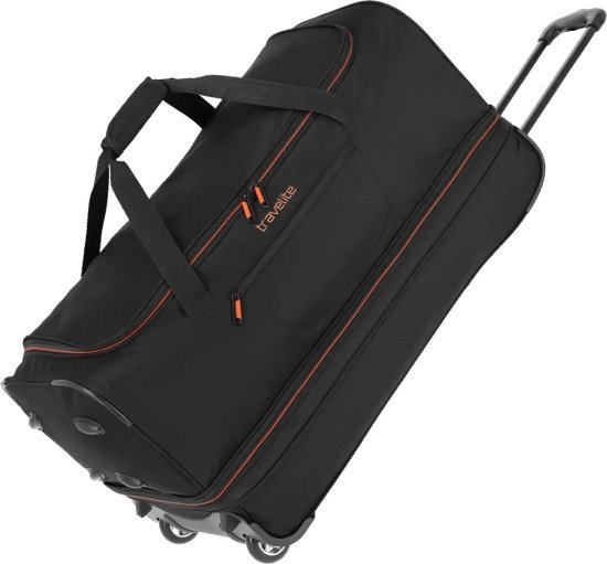 תיק נסיעות 70 ס''מ עם גלגלים וידית טלסקופית Travelite Basics - צבע שחור