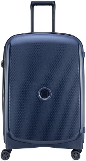 מזוודת טרולי קשיחה מתרחבת 25 אינץ' דגם Belmont Plus מבית Delsey Paris - צבע כחול נייבי