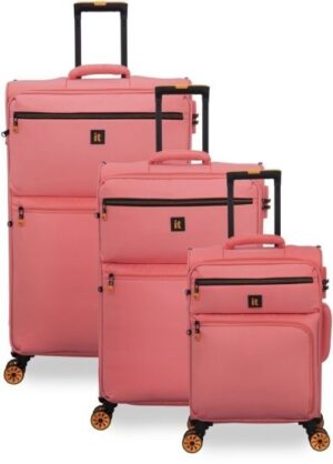 סט 3 מזוודות רכות (בד) 20/25 / 30 אינץ' דגם Compartment מבית ITluggage - צבע ורוד