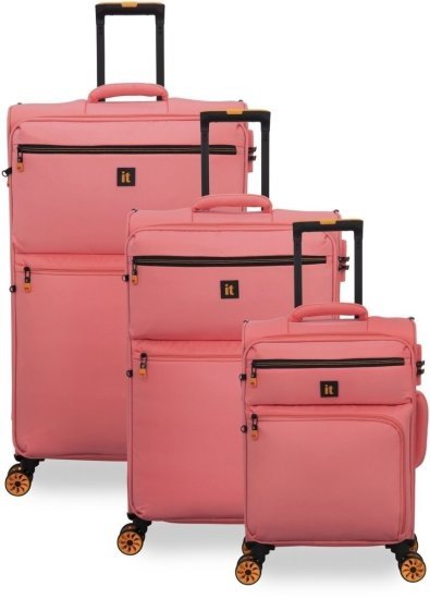 סט 3 מזוודות רכות (בד) 20/25 / 30 אינץ' דגם Compartment מבית ITluggage - צבע ורוד