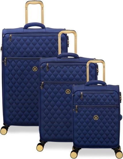 סט 3 מזוודות רכות (בד) 20/25 / 30 אינץ' דגם Glimmering מבית ITluggage - צבע כחול