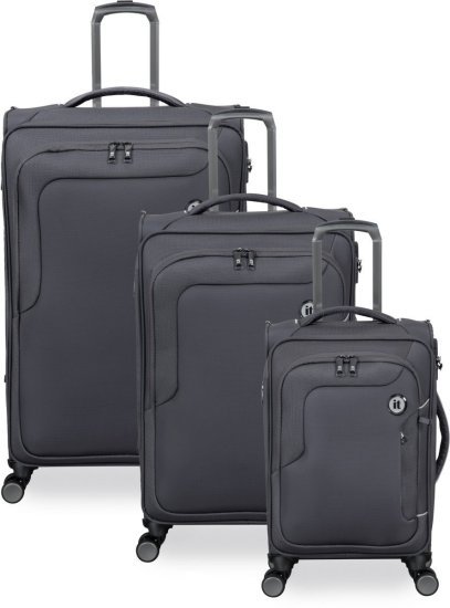 סט 3 מזוודות רכות (בד) 20/25 / 30 אינץ' דגם Teleported מבית ITluggage - צבע אפור כהה
