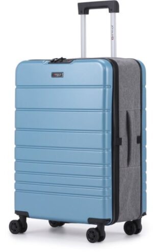 מזוודת טרולי ''20 מתקפלת עליה למטוס דגם XFOLD מבית Swiss Voyager - צבע כחול ג'ינס