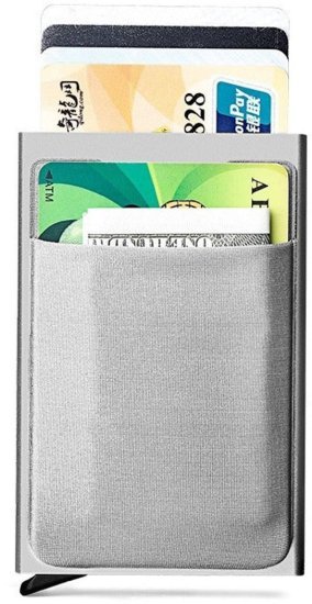 ארנק כרטיסים דק נשלף RFID דגם RFID Slim מבית Camel Mountain - צבע כסוף