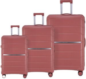 סט מזוודות פרימיום קשיחות 20+24+28 אינץ' מבית Australian Adventurer - צבע ורוד