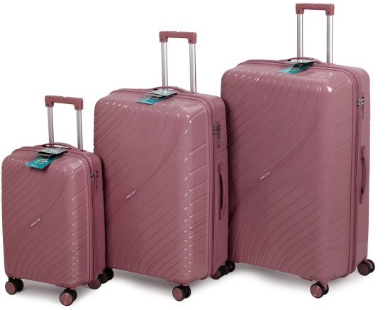 סט 3 מזוודות קשיחות 20/28 / 32 אינץ' Travel Club - צבע רוז גולד