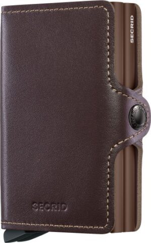 ארנק עור קומפקטי בעל הגנת Secrid Twinwallet RFID - צבע שוקולד
