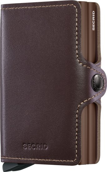 ארנק עור קומפקטי בעל הגנת Secrid Twinwallet RFID - צבע שוקולד