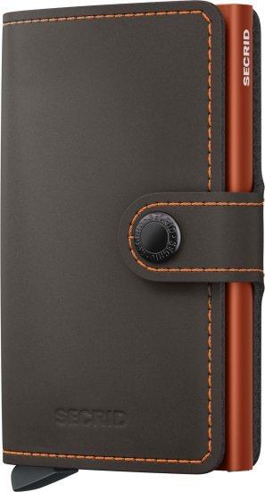 ארנק עור קומפקטי בעל הגנת Secrid Miniwallet RFID - צבע כמהין מט וכתום