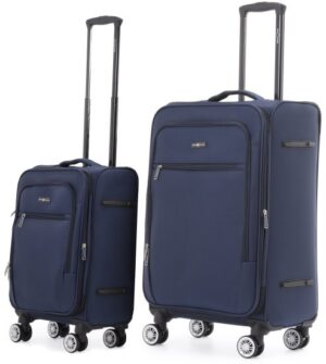זוג מזוודות בד 20+28 אינץ' דגם Alpine מבית Swiss Voyager - צבע כחול נייבי