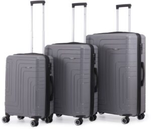 סט מזוודות קשיחות בלתי שבירות 20+26+30 אינץ' דגם Florida מבית Swiss Royal - צבע אפור