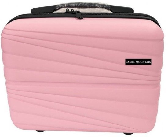 תיק ביוטי קשיח 14 אינץ' דגם Infinity מבית Camel Mountain - צבע ורוד