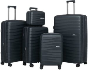 סט מזוודות קשיחות בלתי שבירות בגודל 14+20+24+28+32 אינץ' דגם ABLE מבית Camel Mountain - צבע אפור כהה