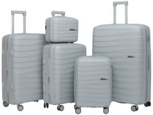 סט מזוודות קשיחות בלתי שבירות בגודל 14+20+24+28+32 אינץ' דגם ABLE מבית Camel Mountain - צבע אפור