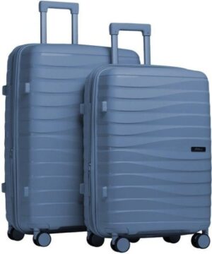 סט מזוודות קשיחות בלתי שבירות בגודל 24+28 אינץ' דגם ABLE מבית Camel Mountain - צבע אפור כחול