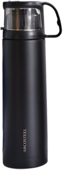 תרמוס מנירוסטה 1 ליטר לשתייה קרה / חמה מבית Arcosteel - צבע שחור