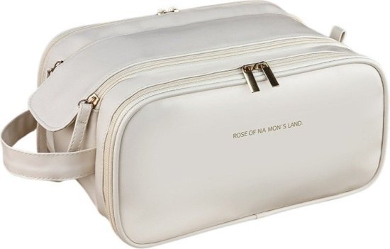 תיק רחצה דמוי עור דוחה מים דגם The Everkit מבית Camel Mountain - צבע בז'