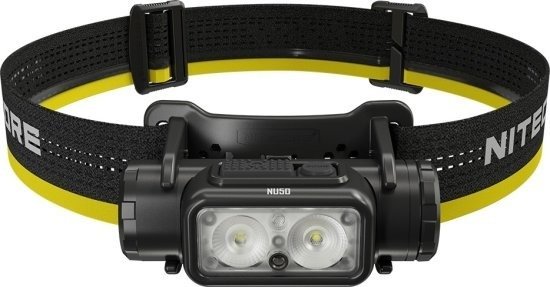 פנס ראש נטען דגם NU50 מבית Nitecore - צבע שחור צהוב
