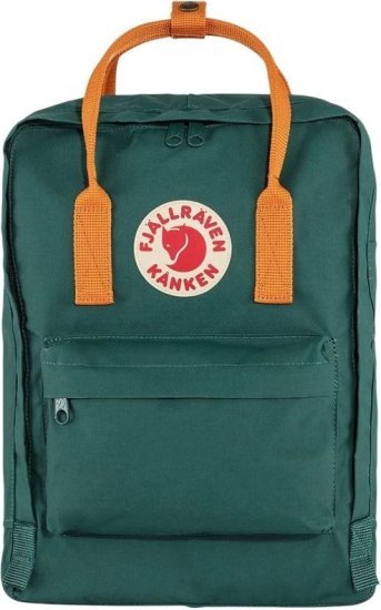 תיק גב בנפח 7 ליטר דגם Kanken Mini Classic מבית Fjallraven - צבע ירוק / כתום