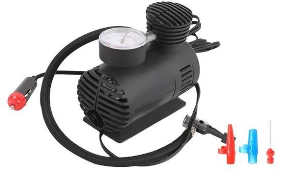 מדחס אוויר 12V פלסטיק 250 PSI כולל שעון לחץ OMEGA