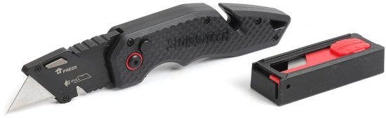 סכין בטיחות עם להב מתחלף + 10 להבים SWISS+TECH